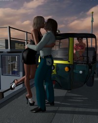 Kyndra Kisses Her Cab Driver