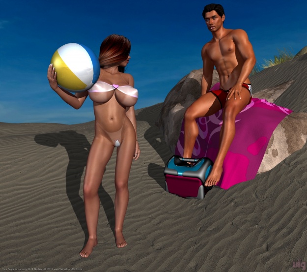 Nina at Carnopolis Beach - Lifeguard Tease I